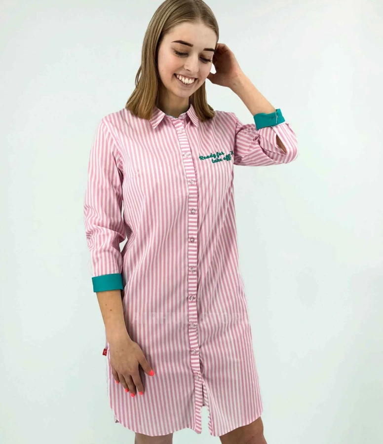 Ready For Take Off shirt dress PINK