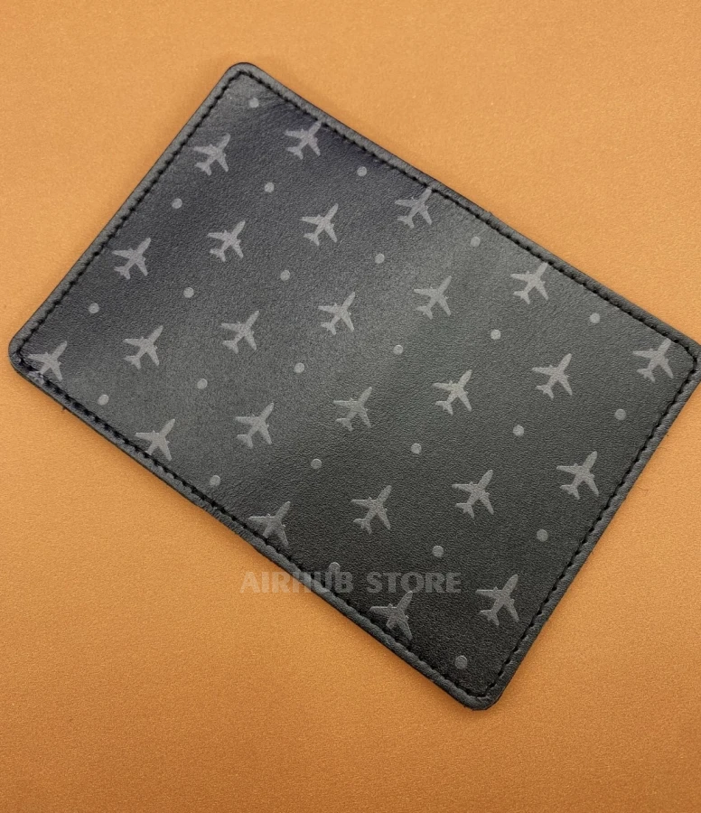 Cover for ID passport, license with airplanes