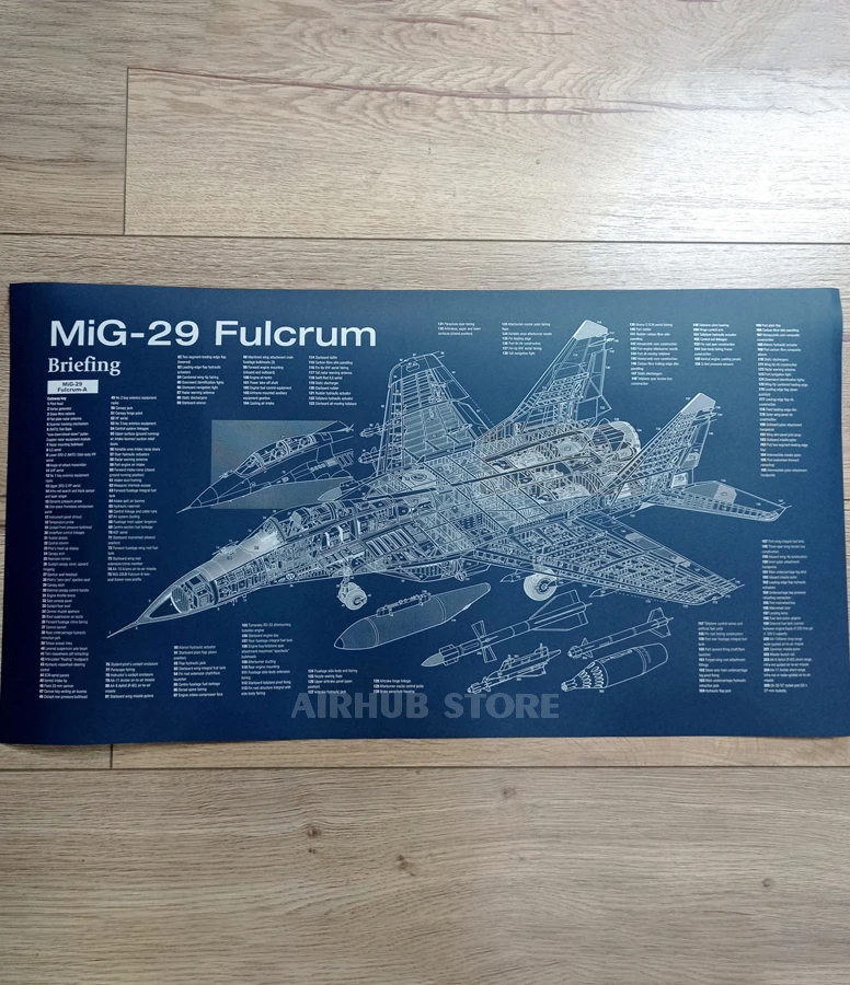 Fighter jet МиГ-29 Fulcrum Poster Blueprint