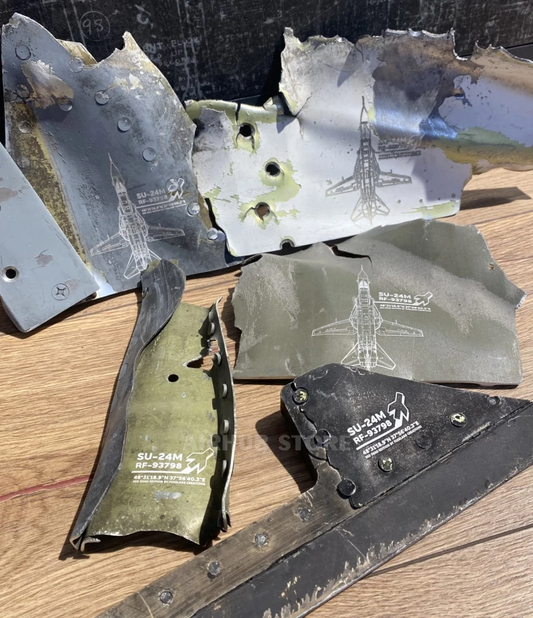 Small parts from the downed Russian Su-24M Fencer-D RF-93798 48 BLUE