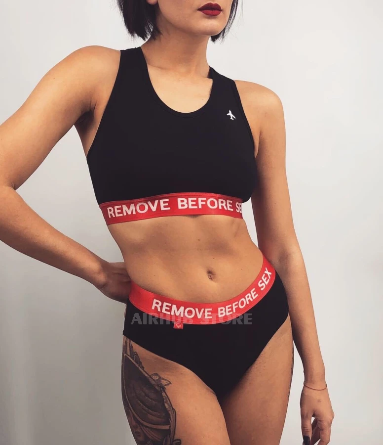 Remove Before Sex underwear set Black