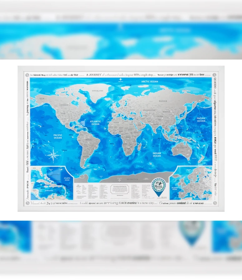 Scratch map of the world Silver