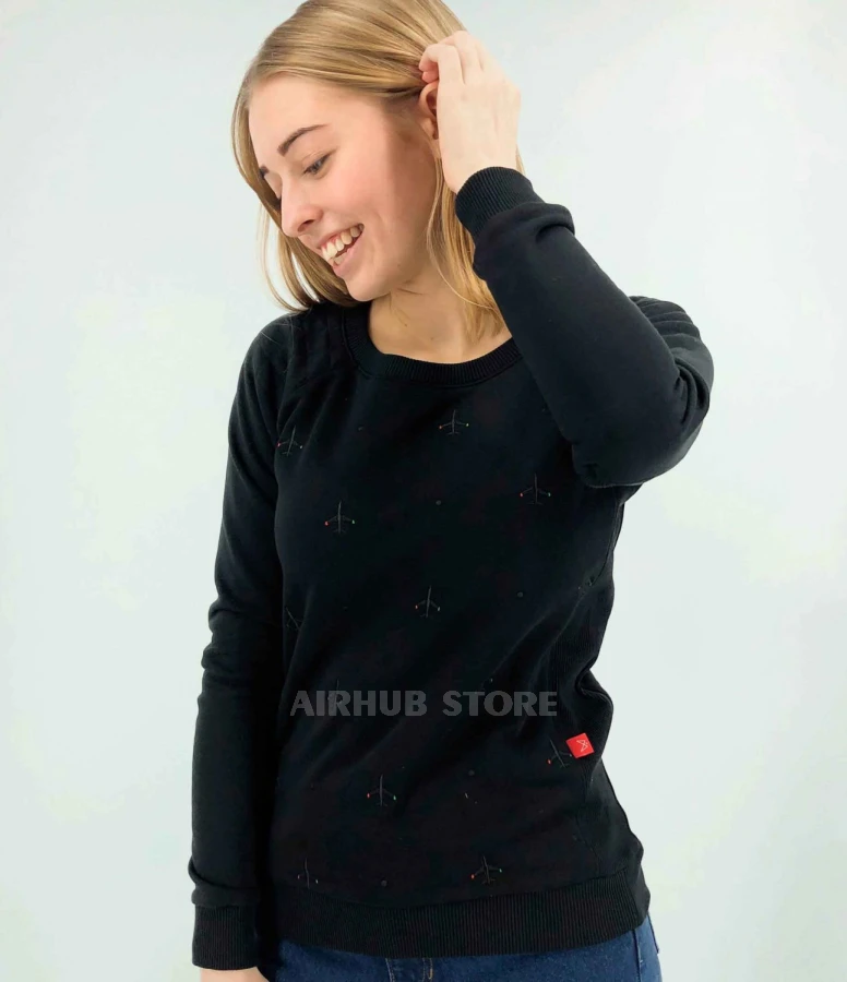 Sweatshirt aviation pattern black