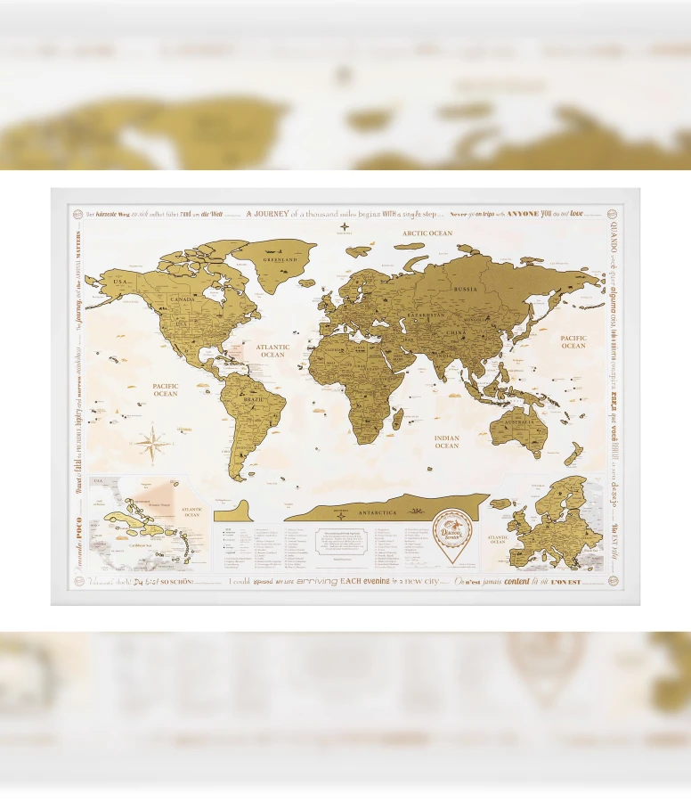 Scratch map of the world Gold
