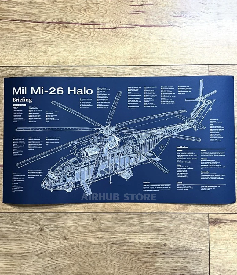 Mi-26 Halo helicopter Poster Blueprint
