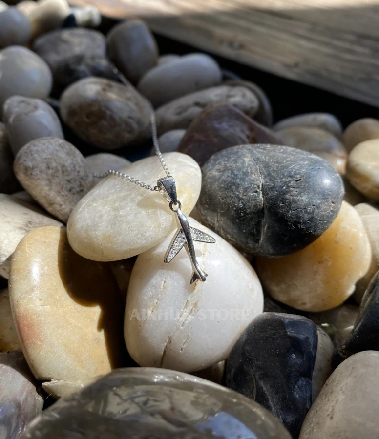 Airplane with wings in gems Pendant