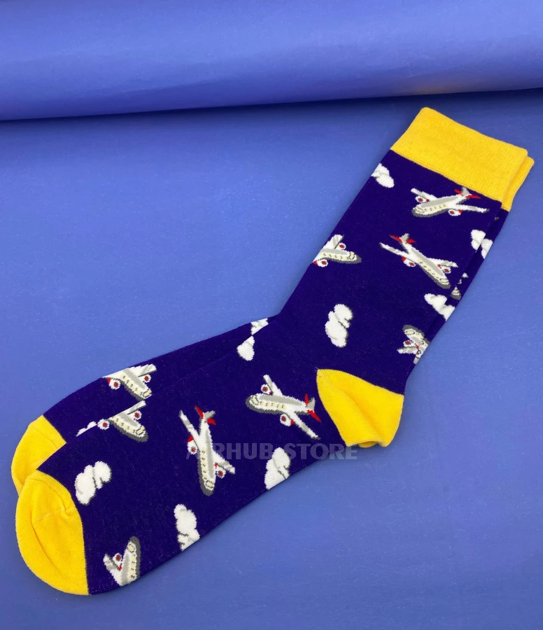 Socks with realistic airplanes