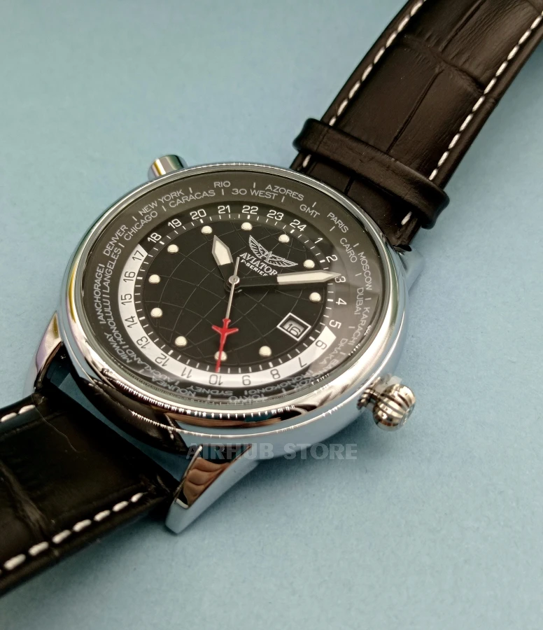 AVIATOR F-Series black earth silver watch