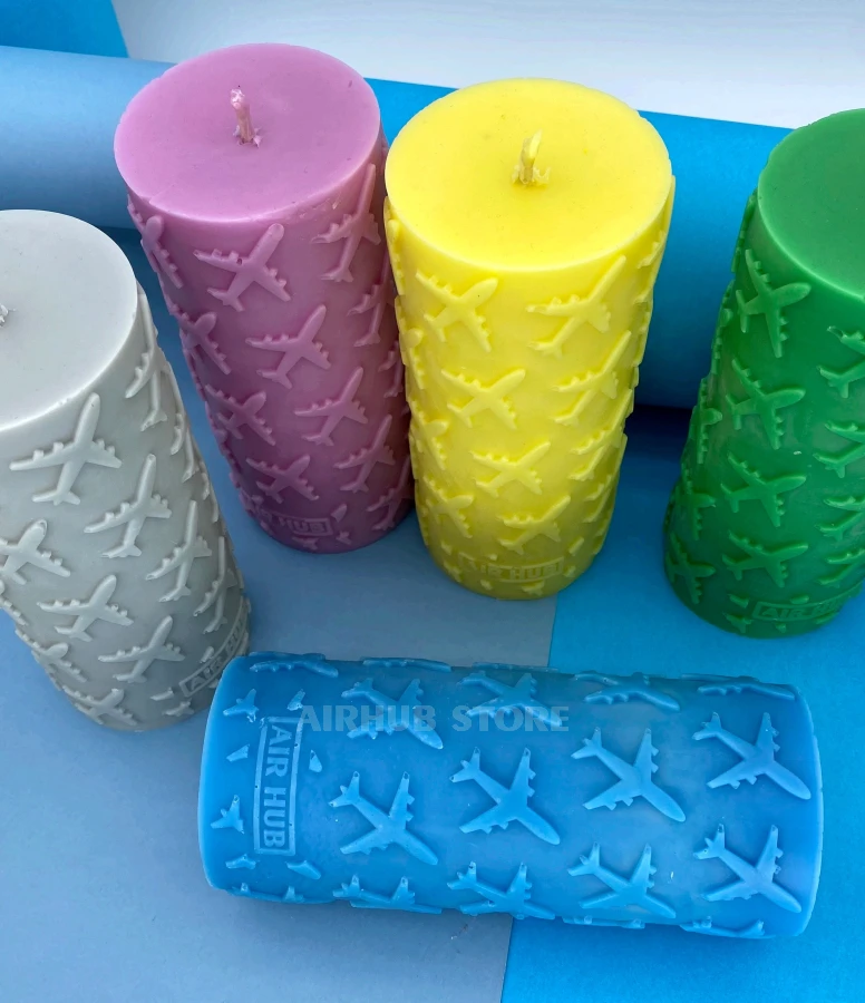 Candle with airplanes
