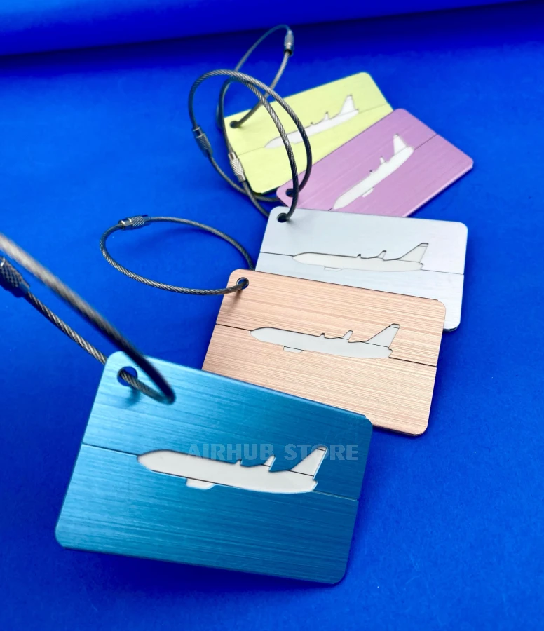 Luggage tag airplane in profile