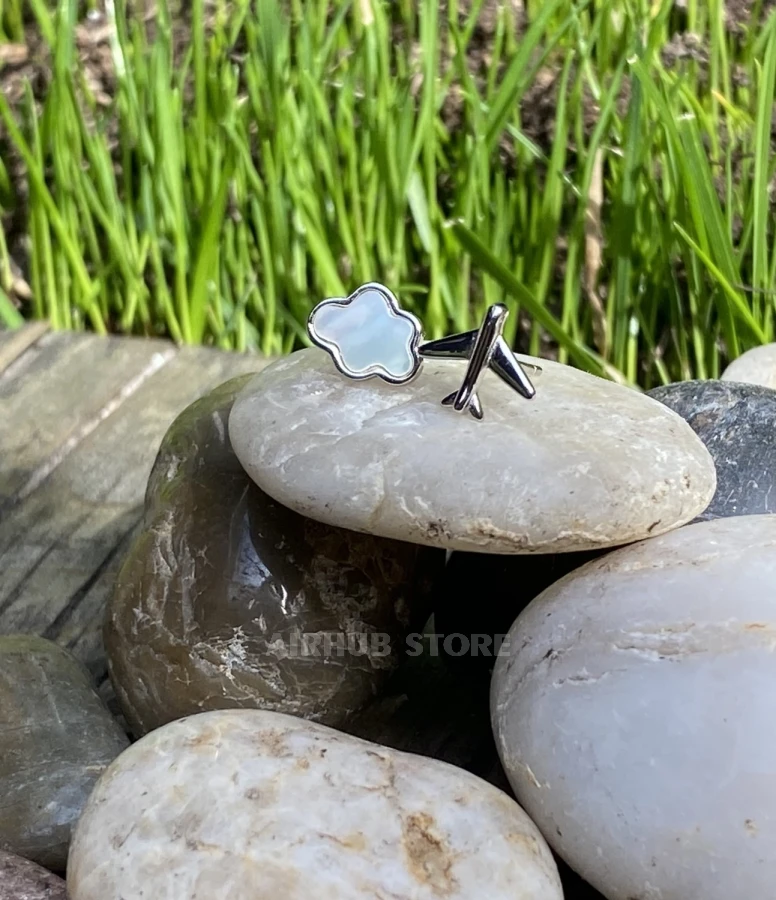 Airplane and cloud earrings