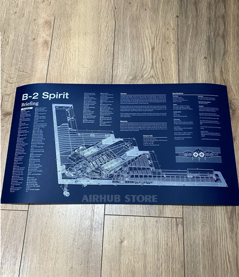 B-2 Spirit bomber Poster Blueprint