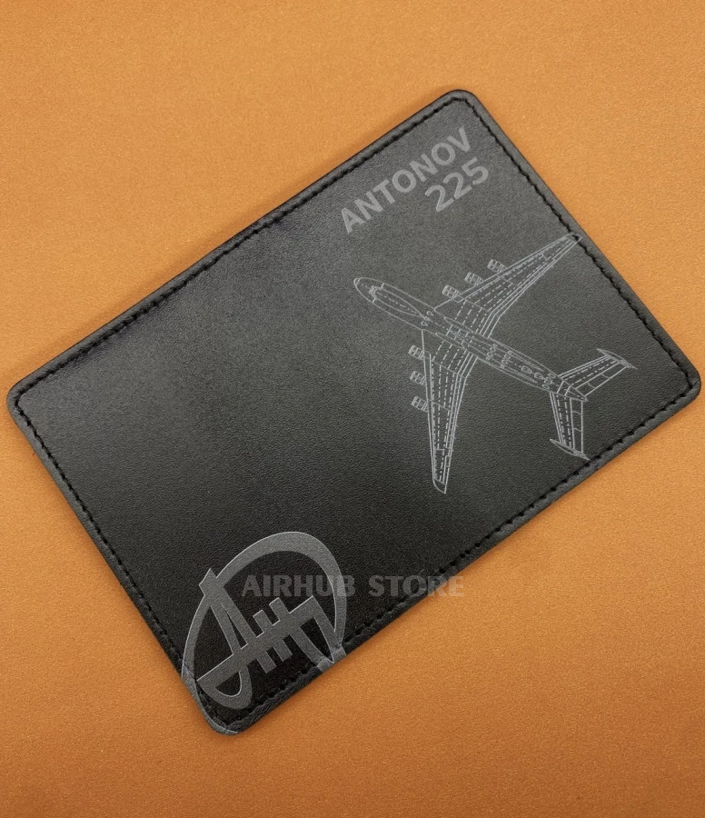 Cover for ID passport, license with An-225 Mriya