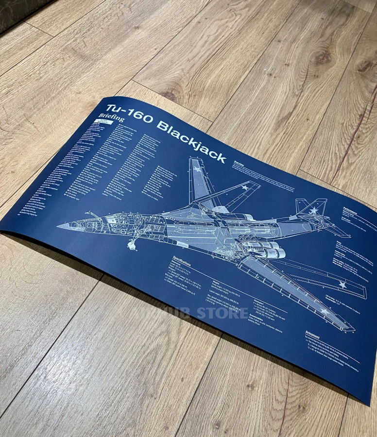 Tu-160 Blackjack Poster Blueprint