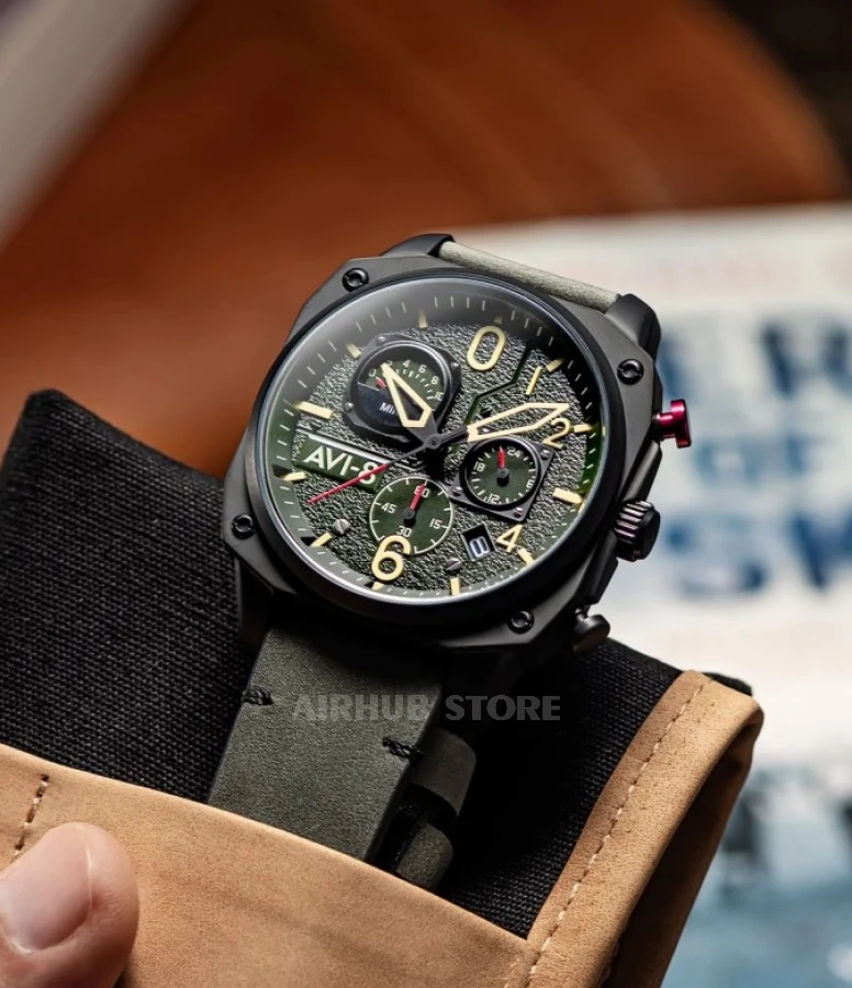 Avi-8 Retrograde Chronograph DEEP GREEN BLACK watch